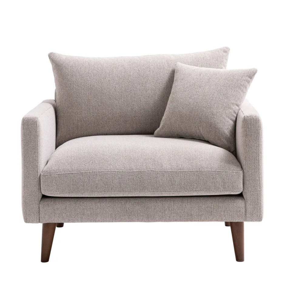 Sale Drawer VILLABON Fauteuil XL en tissu pieds bois foncé
