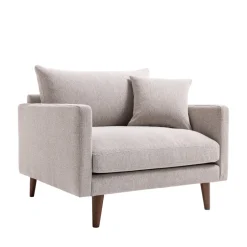 Sale Drawer VILLABON Fauteuil XL en tissu pieds bois foncé