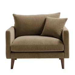 Sale Drawer VILLABON Fauteuil XL en tissu pieds bois foncé