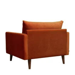 Discount Drawer VILLABON Fauteuil XL en velours pieds bois foncé