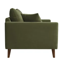 Discount Drawer VILLABON Fauteuil XL en velours pieds bois foncé