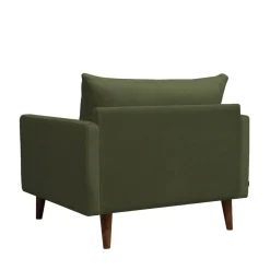 Discount Drawer VILLABON Fauteuil XL en velours pieds bois foncé