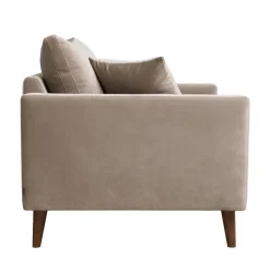 Discount Drawer VILLABON Fauteuil XL en velours pieds bois foncé