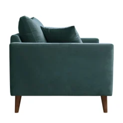 Discount Drawer VILLABON Fauteuil XL en velours pieds bois foncé