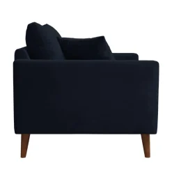 Discount Drawer VILLABON Fauteuil XL en velours pieds bois foncé