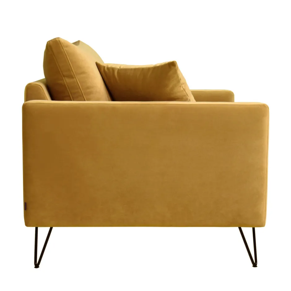 Clearance Drawer VILLABON Fauteuil XL en velours pieds épingles noirs