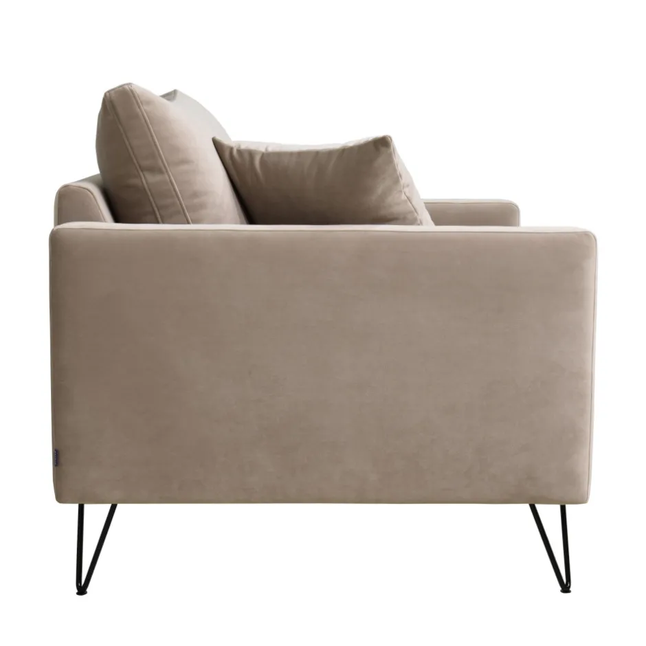 Clearance Drawer VILLABON Fauteuil XL en velours pieds épingles noirs