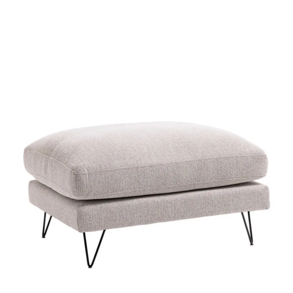 Sale Drawer VILLABON Pouf en tissu pieds épingles noirs