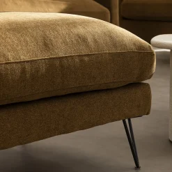 Sale Drawer VILLABON Pouf en tissu pieds épingles noirs