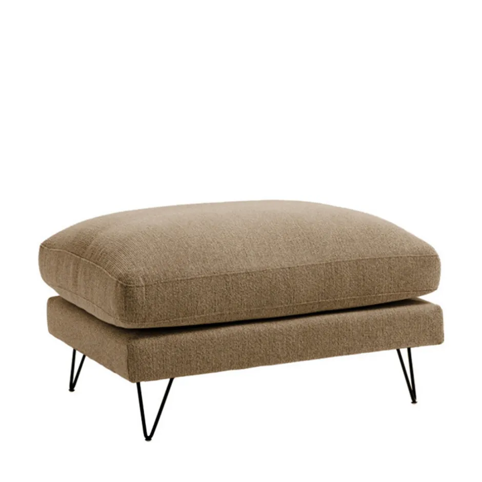 Sale Drawer VILLABON Pouf en tissu pieds épingles noirs