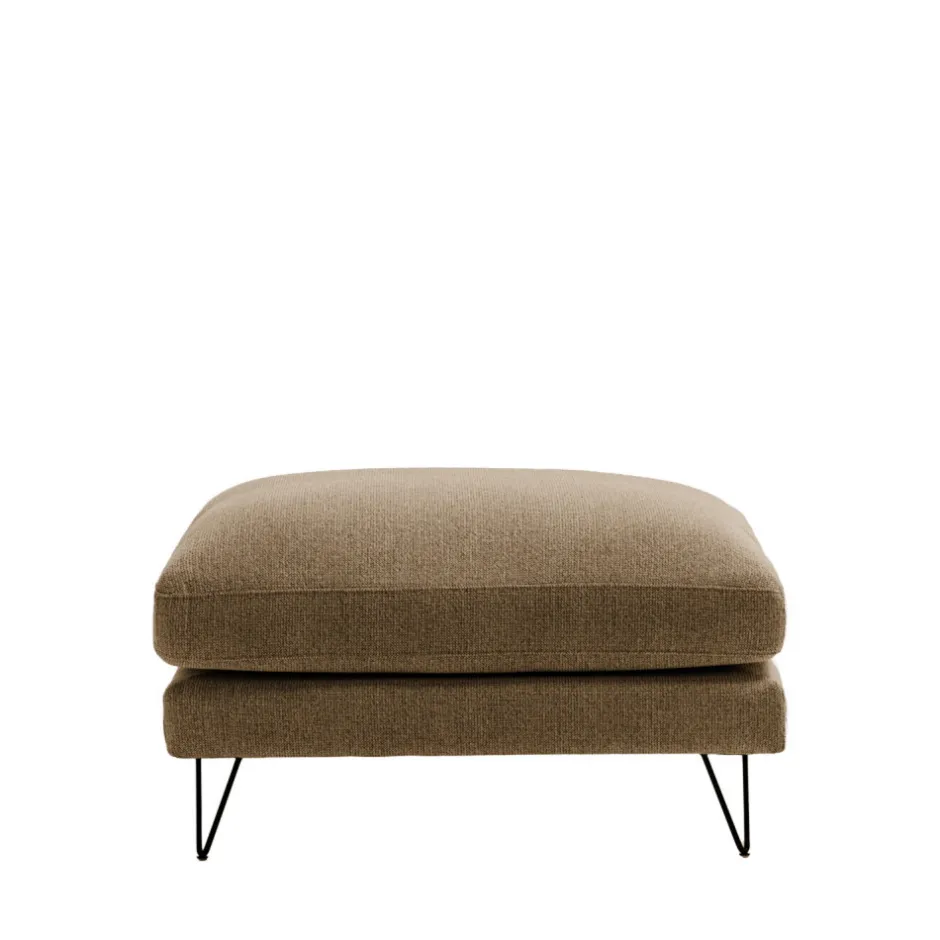 Sale Drawer VILLABON Pouf en tissu pieds épingles noirs