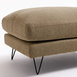 Sale Drawer VILLABON Pouf en tissu pieds épingles noirs