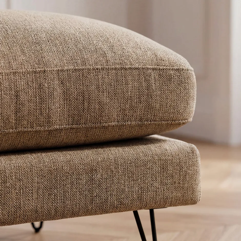 Sale Drawer VILLABON Pouf en tissu pieds épingles noirs