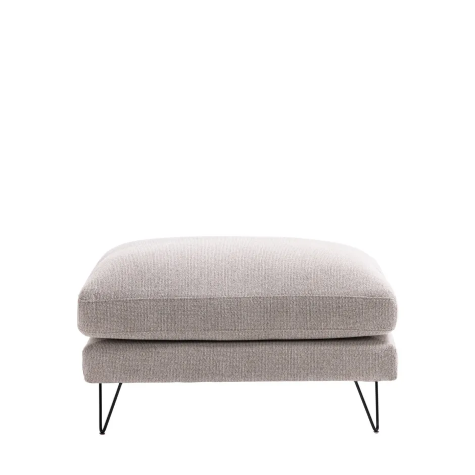 Sale Drawer VILLABON Pouf en tissu pieds épingles noirs