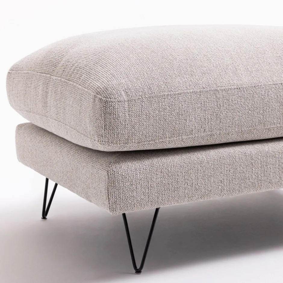 Sale Drawer VILLABON Pouf en tissu pieds épingles noirs
