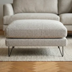 Sale Drawer VILLABON Pouf en tissu pieds épingles noirs