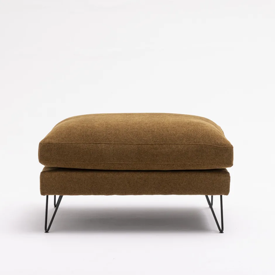 Sale Drawer VILLABON Pouf en tissu pieds épingles noirs