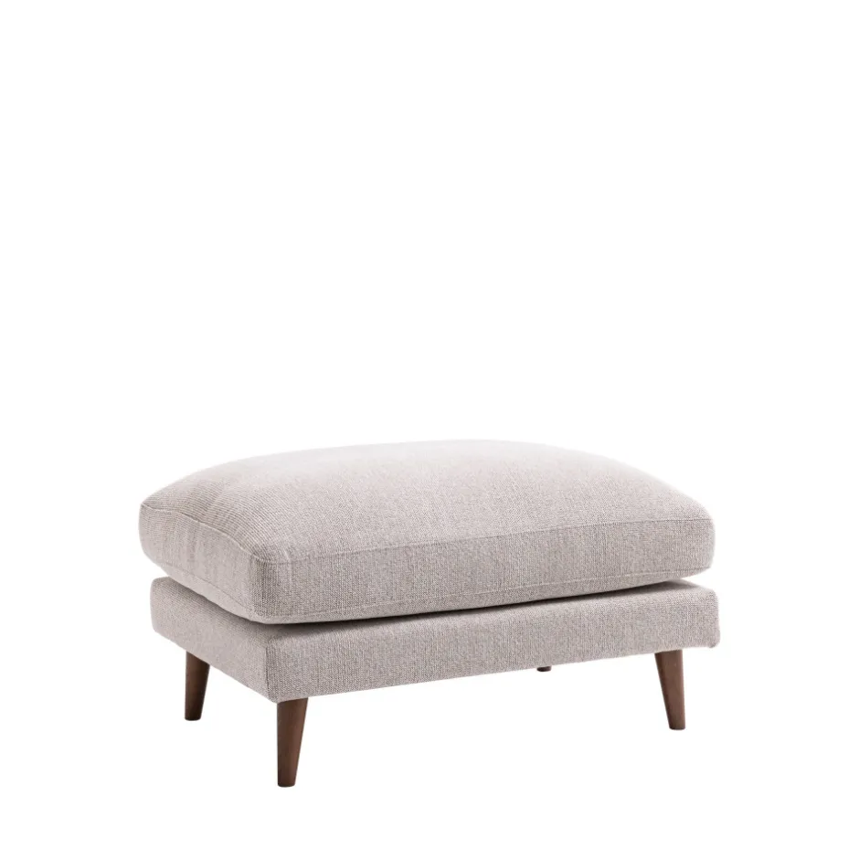 Outlet Drawer VILLABON Pouf en tissu pieds bois foncé