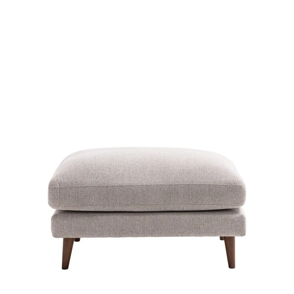 Outlet Drawer VILLABON Pouf en tissu pieds bois foncé