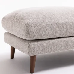 Outlet Drawer VILLABON Pouf en tissu pieds bois foncé
