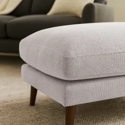 Outlet Drawer VILLABON Pouf en tissu pieds bois foncé