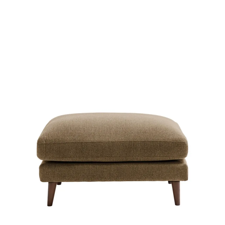Outlet Drawer VILLABON Pouf en tissu pieds bois foncé