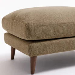 Outlet Drawer VILLABON Pouf en tissu pieds bois foncé