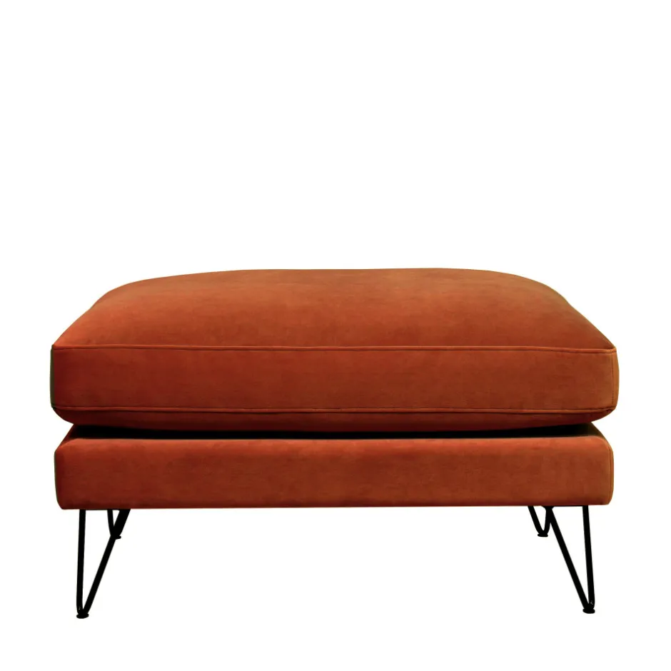 Hot Drawer VILLABON Pouf en velours pieds épingles noirs