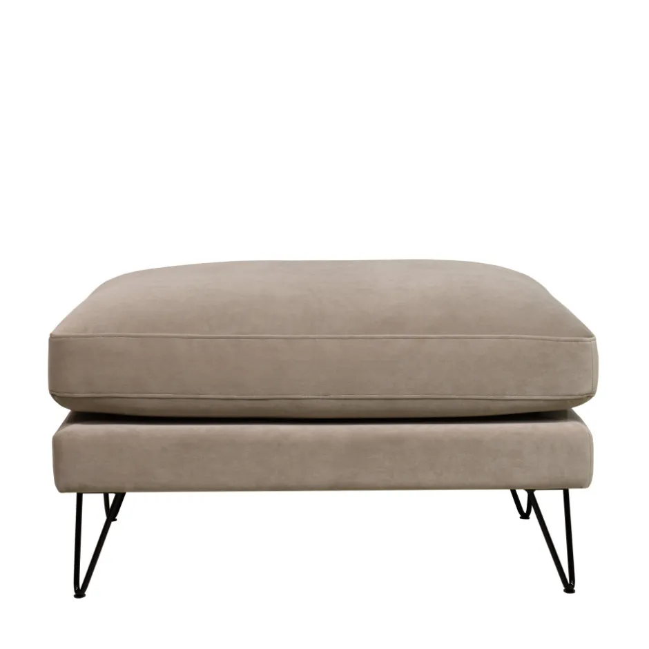 Hot Drawer VILLABON Pouf en velours pieds épingles noirs