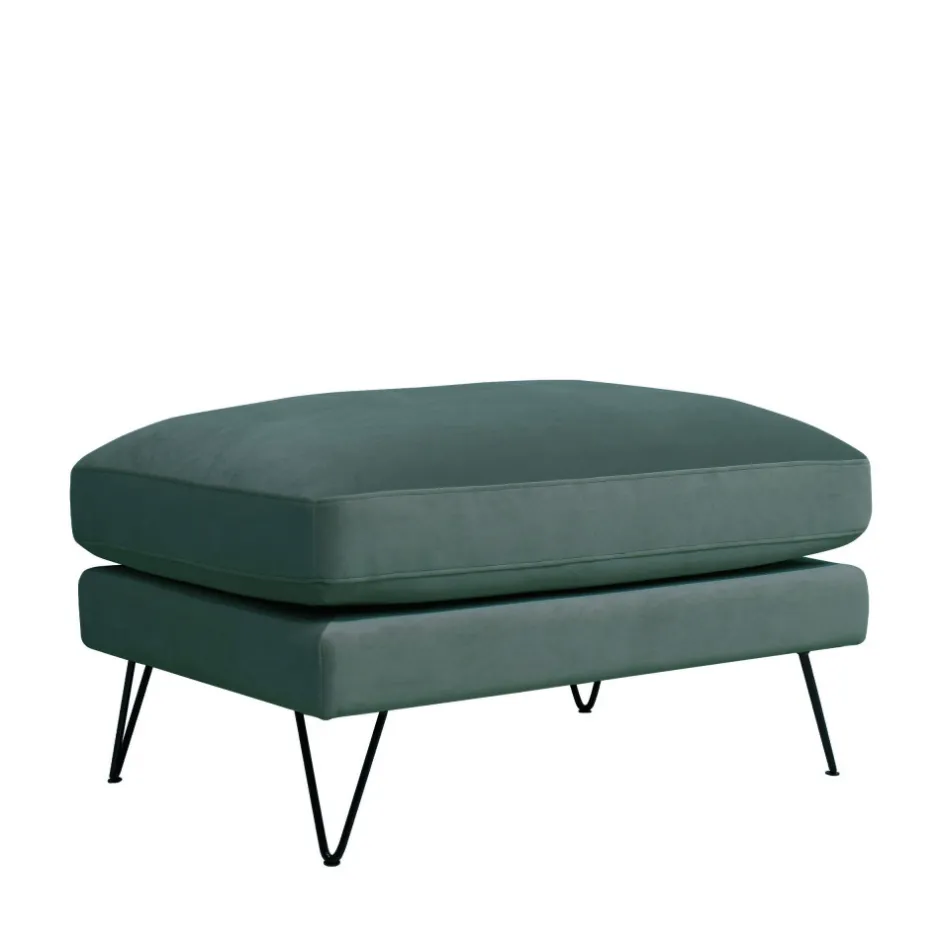 Hot Drawer VILLABON Pouf en velours pieds épingles noirs