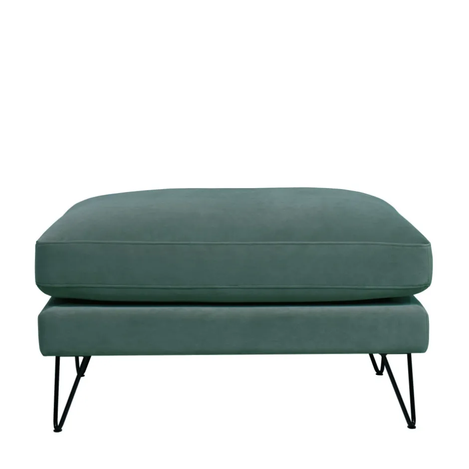 Hot Drawer VILLABON Pouf en velours pieds épingles noirs