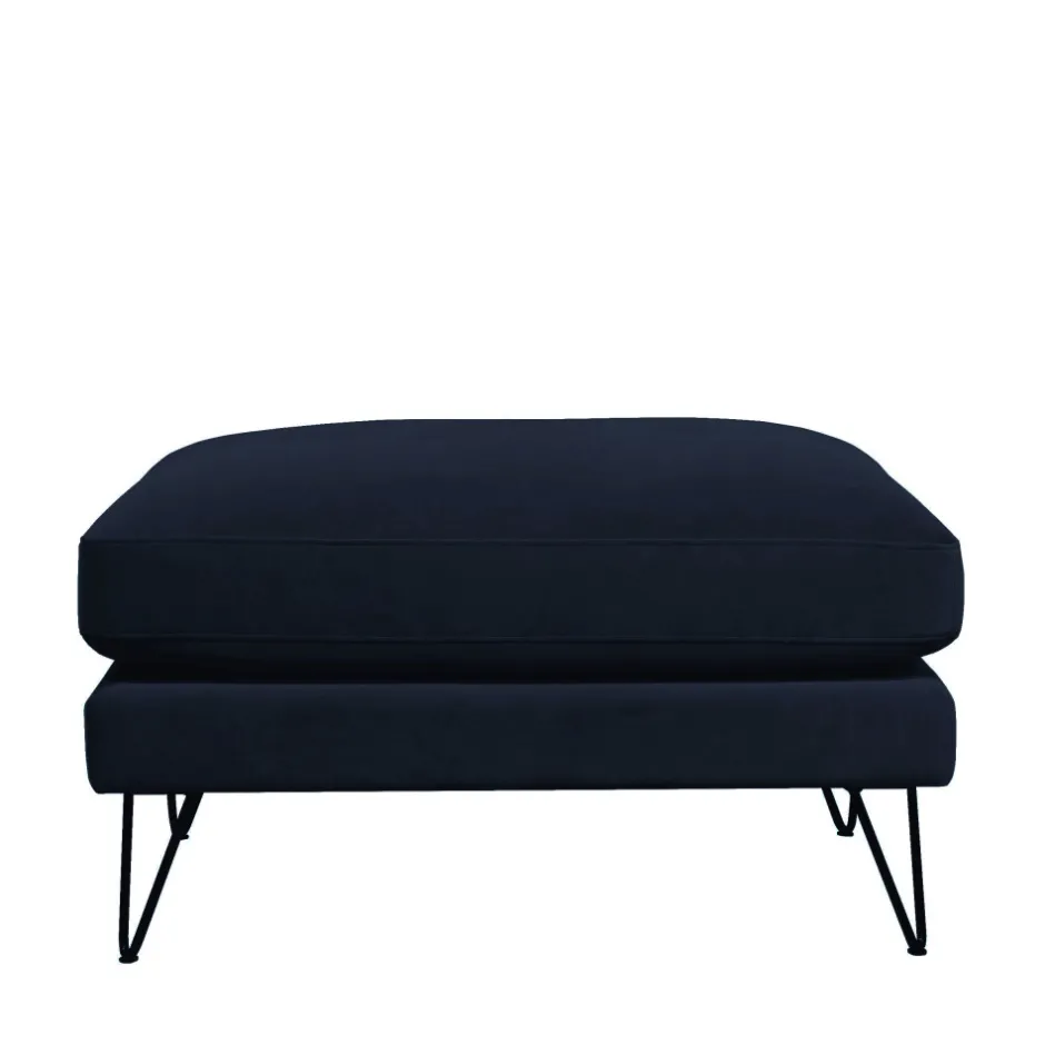 Hot Drawer VILLABON Pouf en velours pieds épingles noirs
