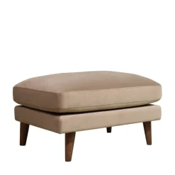 Clearance Drawer VILLABON Pouf en velours pieds bois foncé