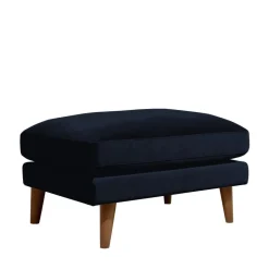 Clearance Drawer VILLABON Pouf en velours pieds bois foncé