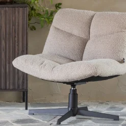 Online Woood VINNY Fauteuil pivotant en tissu bouclette
