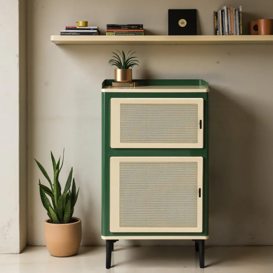 Best Drawer VINTAGIO Petit meuble de rangement 2 portes en métal H94cm