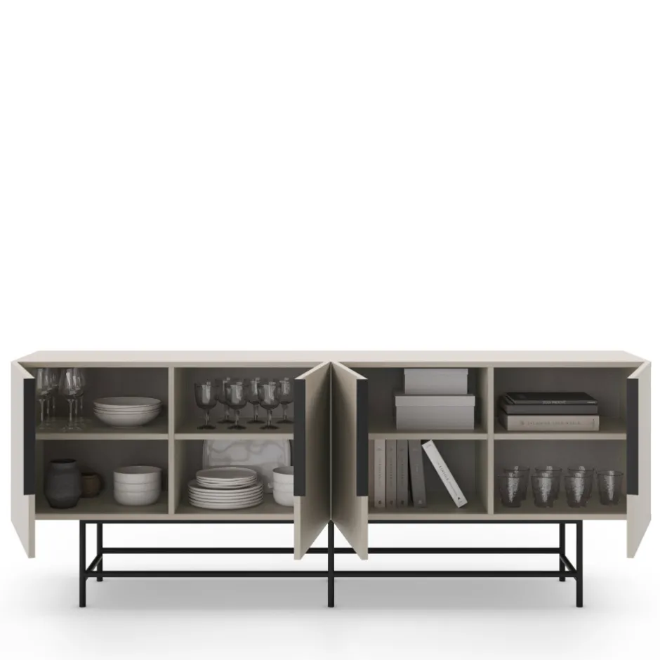 Best No name VINTARA Buffet 4 portes en bois et métal L200cm