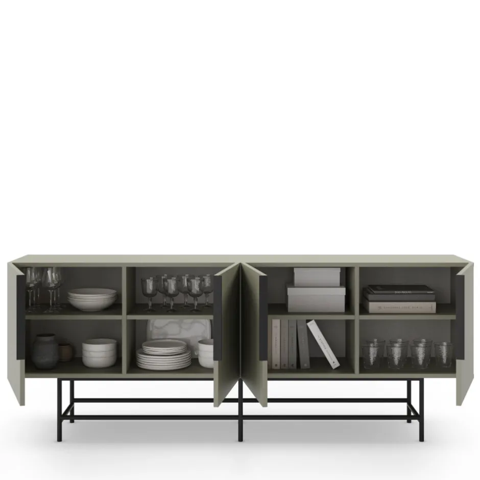 Best No name VINTARA Buffet 4 portes en bois et métal L200cm