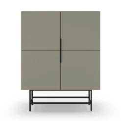 New No name VINTARA Buffet haut 4 portes en bois et métal H128cm
