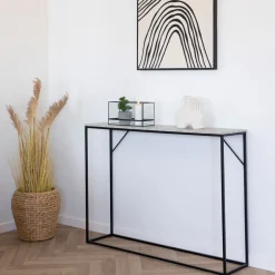 Clearance House Nordic VITA Console effet travertin et métal