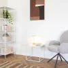 Outlet House Nordic VITA Table d'appoint en bois et métal blanc