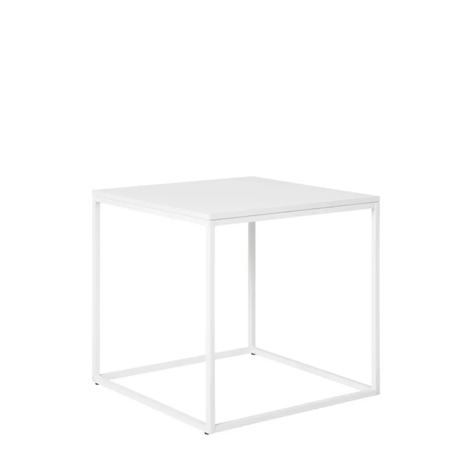 Outlet House Nordic VITA Table d'appoint en bois et métal blanc