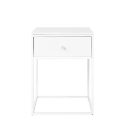Hot House Nordic VITA Table de chevet avec tiroir en bois et métal blanc