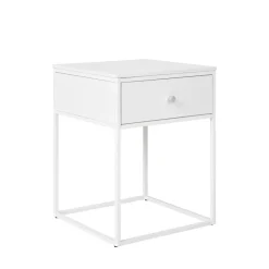 Hot House Nordic VITA Table de chevet avec tiroir en bois et métal blanc