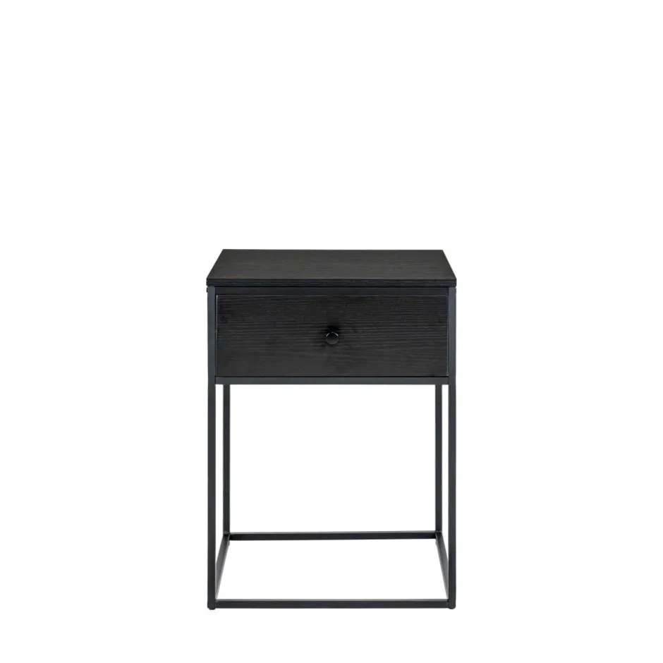 New House Nordic VITA Table de chevet avec tiroir en bois et métal
