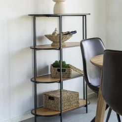 Discount House Nordic VITA Étagère ovale en bois et métal 85x111cm