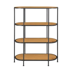 Discount House Nordic VITA Étagère ovale en bois et métal 85x111cm