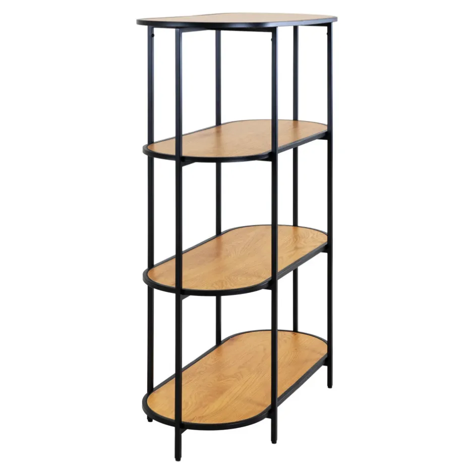 Discount House Nordic VITA Étagère ovale en bois et métal 85x111cm