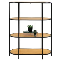 Discount House Nordic VITA Étagère ovale en bois et métal 85x111cm