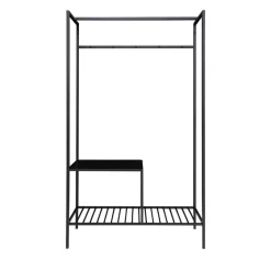House Nordic VITA Vestiaire d’entrée en bois et métal avec 2 étagères